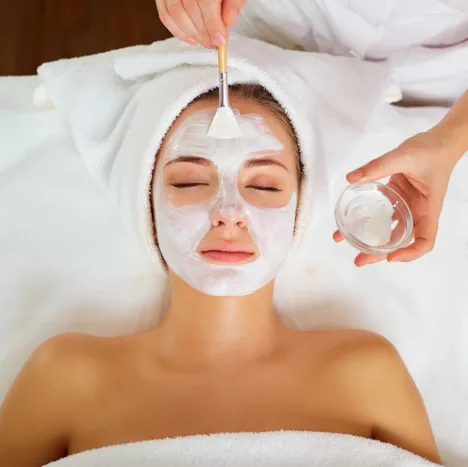 Professional facial treatment application
