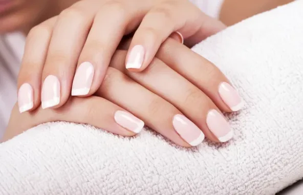 Finished manicure nails close up in Newport