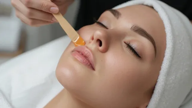 Facial waxing treatment smooth skin result