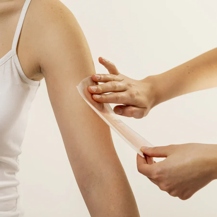 Arm waxing treatment close up in Newport